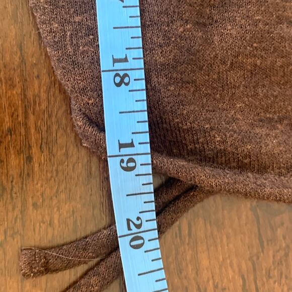Skonhet Brown Long Sleeve Faux Wrap with Scrunch Side Size Small - Picture 5 of 7